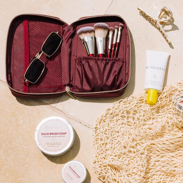 BK Beauty Travel Brush Set with Faux Leather Pouch #7