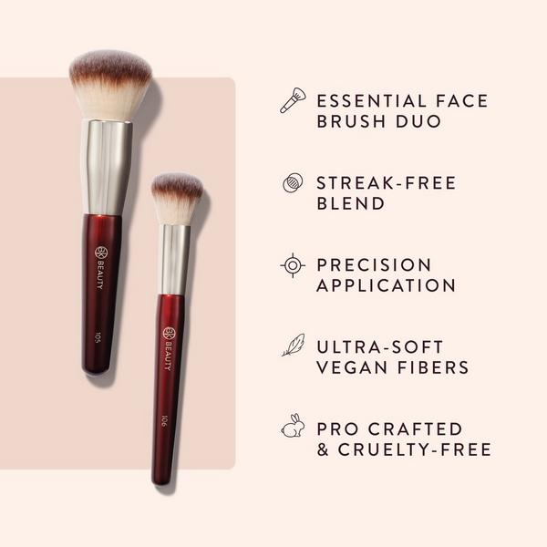 BK Beauty Large Buffer & Round Foundation Brush Set #3