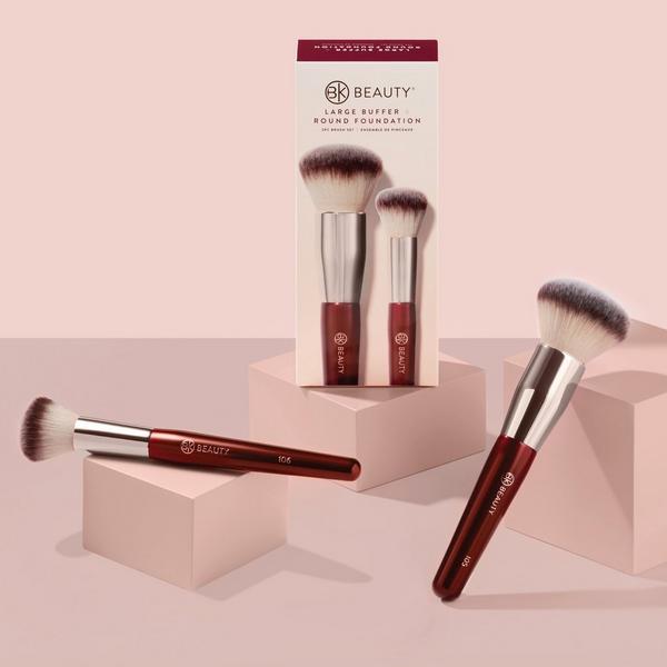 BK Beauty Large Buffer & Round Foundation Brush Set #7