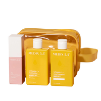 Glow On-The-Go Travel Set | Vitamin C Body Wash, Vit C Body Cream, Hyaluronic Acid Serum