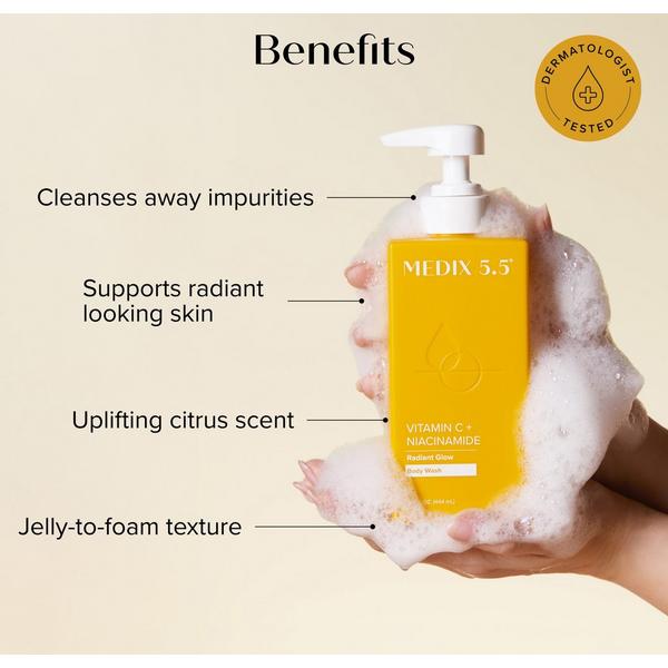 Medix 5.5 Glow On-The-Go Travel Set | Vitamin C Body Wash, Vit C Body Cream, Hyaluronic Acid Serum #3