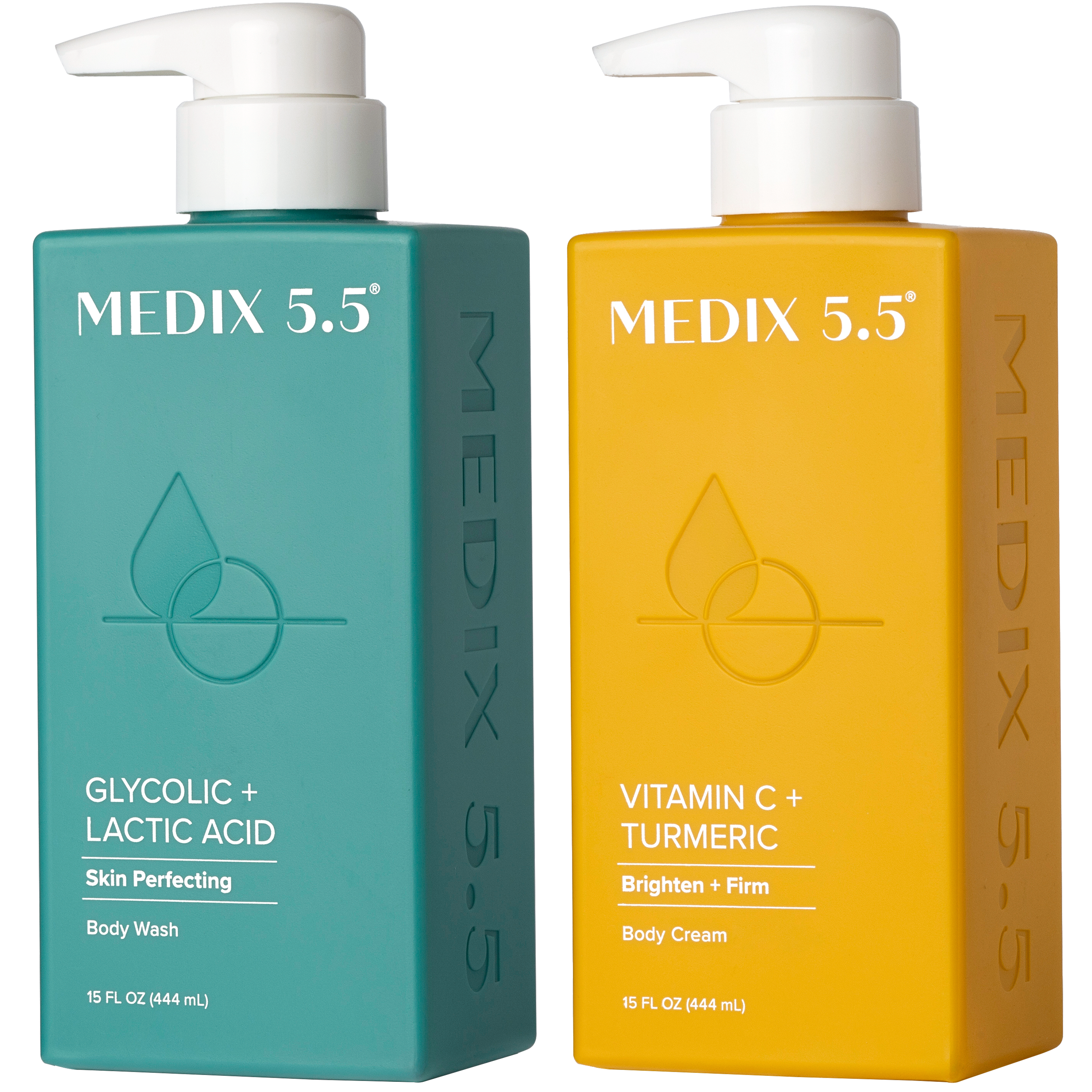 Medix 5.5 Smooth + Glow Duo | Glycolic + Lactic Acid Body Wash, Vitamin C + Turmeric Body Cream #1