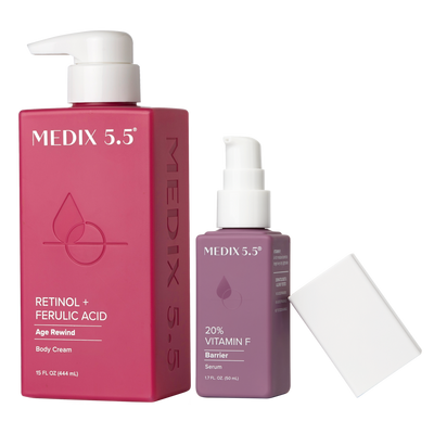 Medix 5.5 Support + Firm Duo | Retinol + Ferulic Acid Body Cream, 20% Vitamin F Serum