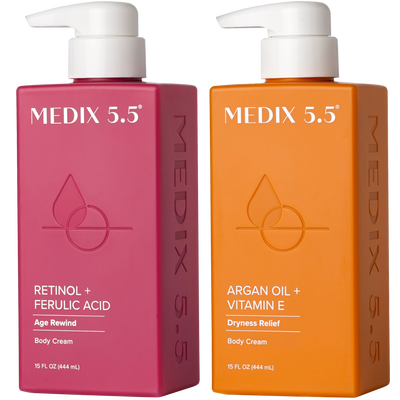 Medix 5.5 Firm + Replenish Duo | Retinol + Ferulic Acid Body Cream, Argan Oil + Vitamin E Body Cream