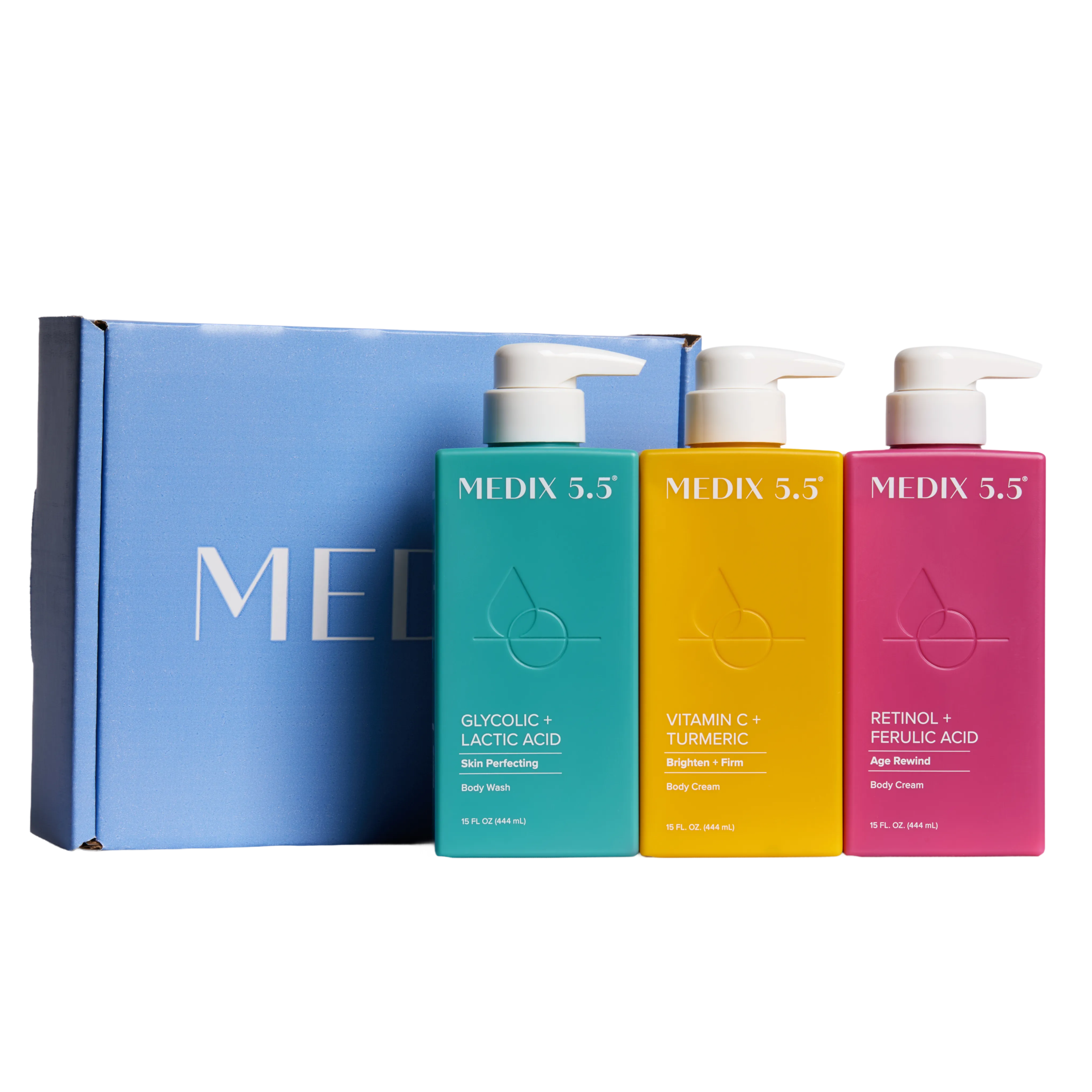 Medix 5.5 Smooth + Glow Gift Set | Glycolic Acid Body Wash, Retinol Body Cream, Vitamin C Body Cream #1
