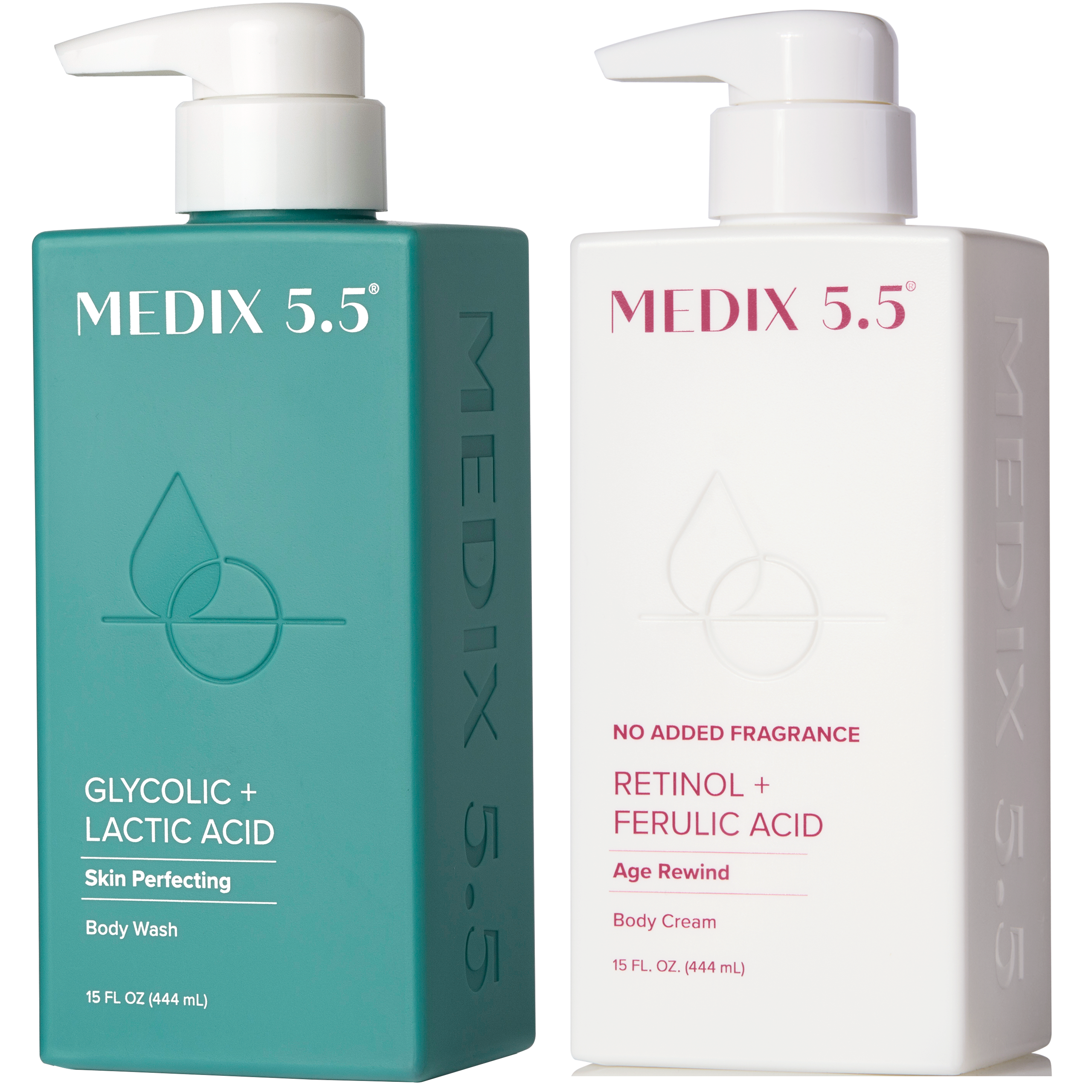 Medix 5.5 Firm + Smooth Duo | Glycolic Body Wash, Fragrance Free Retinol + Ferulic Acid Body Cream #1