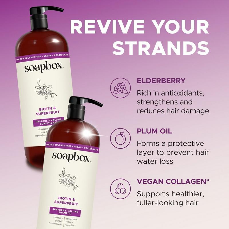 Soapbox - 33.8 Biotin & Superfruit Volumizing Shampoo | Ulta Beauty