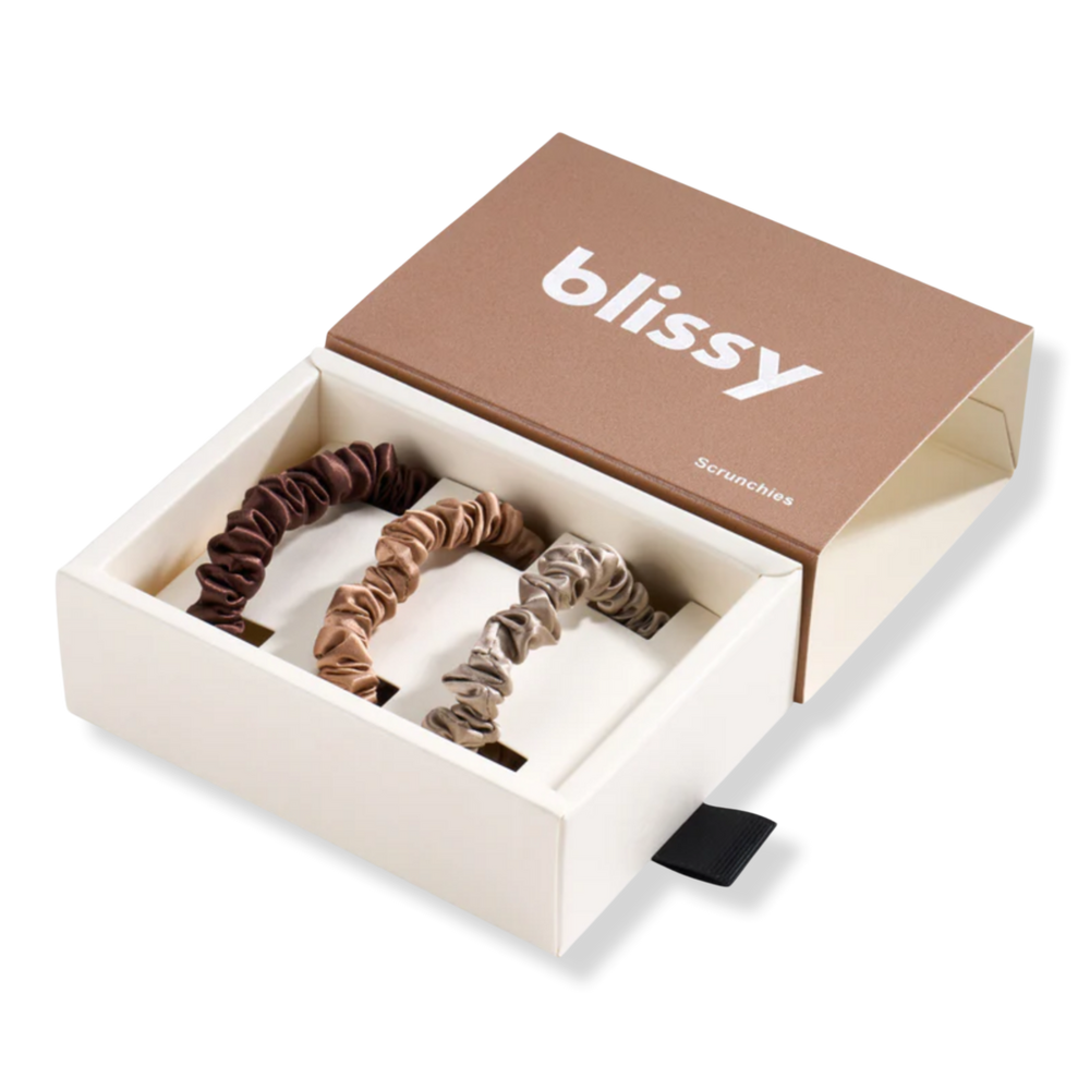 Blissy Skinny Scrunchies - Taupe/Cinnamon/Brown