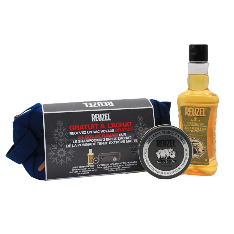 REUZEL - 64.45 Holiday Weekender Gift Set - Extreme Hold Pomade