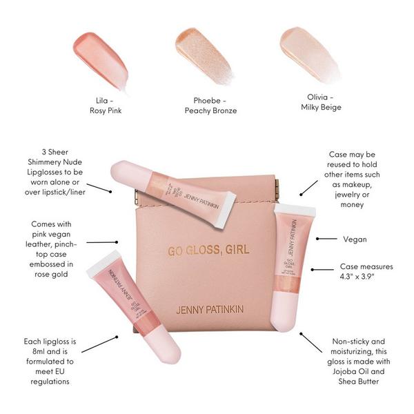 Jenny Patinkin Go Gloss, Girl Lip Gloss Set | Sheer Nude Shimmer Glosses (Set of 3) #2