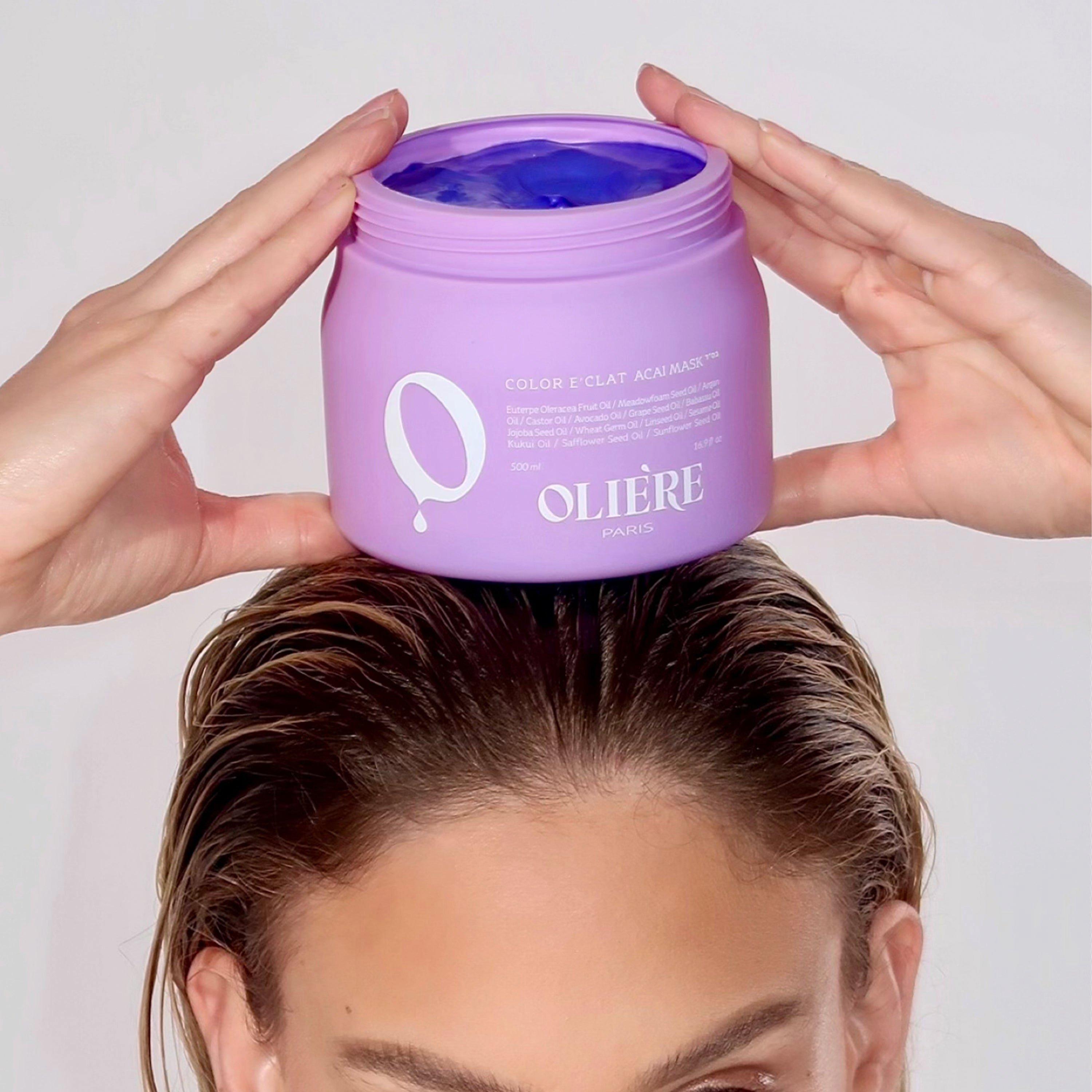 Корректирующая маска для волос Oliere Paris Color Éclat с асаи — фото 3