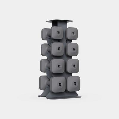 WeGym SafeGrip Dumbbells Upper Set with Dark Rack