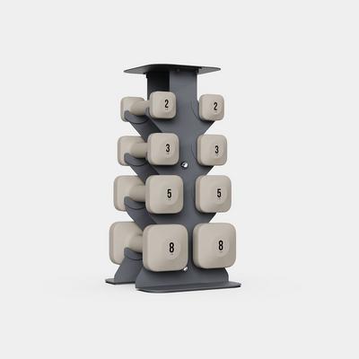 WeGym SafeGrip Dumbbells Lower Set with Dark Rack