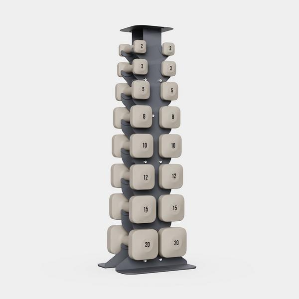 WeGym SafeGrip Dumbbells Full Set with Dark Rack #1