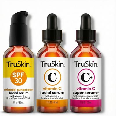 TruSkin Daily C Essentials: Vitamin C Serum + Vitamin C Super Serum + SPF 30 Sunscreen Serum