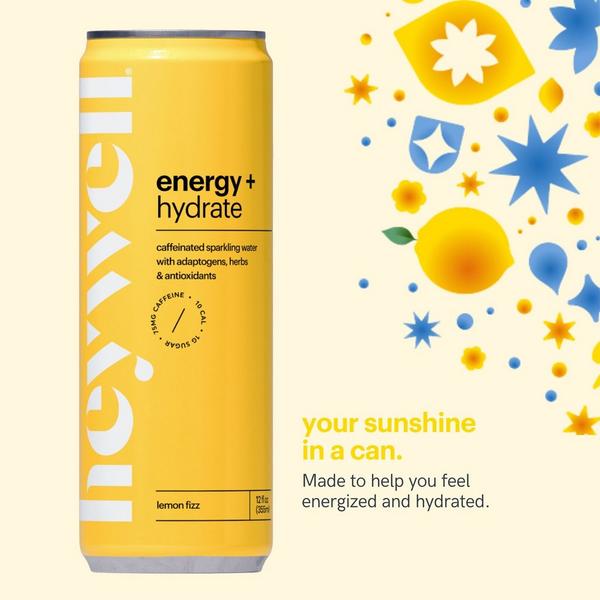 Heywell Energy + Hydrate Sparkling Lemon Fizz 12-Pack #2