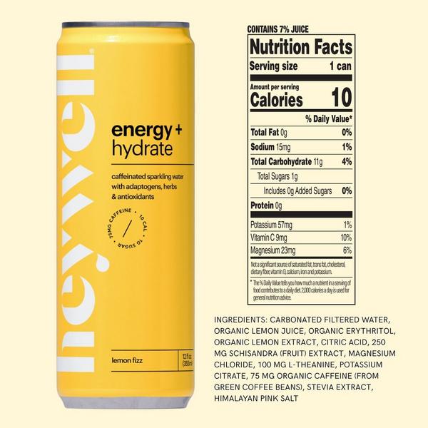 Heywell Energy + Hydrate Sparkling Lemon Fizz 12-Pack #7