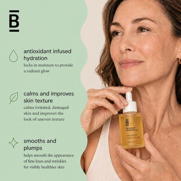 Blossom Essentials Hydration Oil - Lightweight Antioxidant Face, Body & Hair Oil with Squalane #7