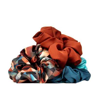 RevAir Luxe Satin Scrunchies - Cinnamon Swirl Limited Edition