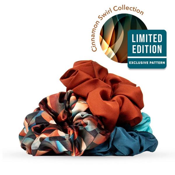 RevAir Luxe Satin Scrunchies - Cinnamon Swirl Limited Edition #4