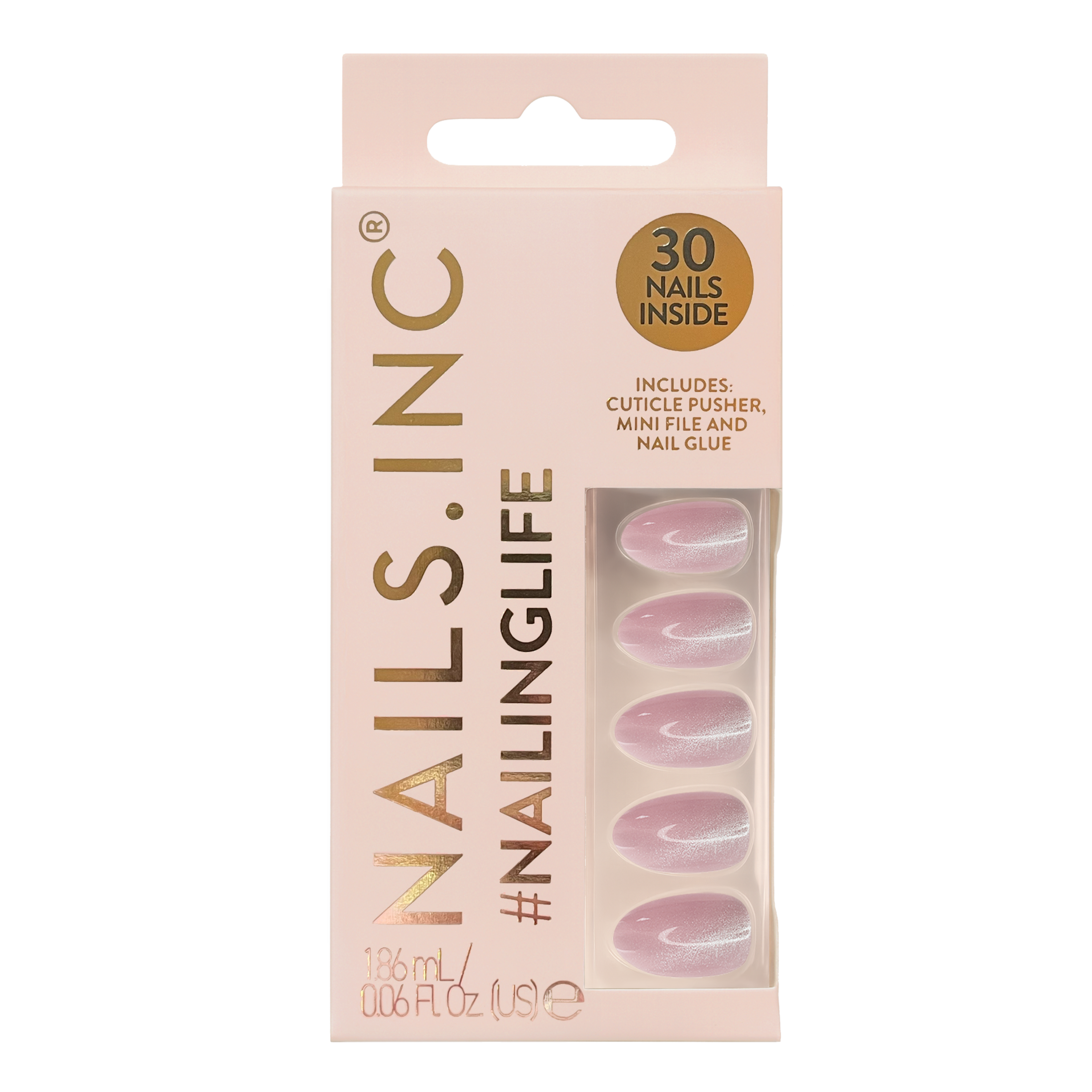 Nails Inc. NailingLife Kylie Coded Pink Cat-Eye Press-On Nails #1