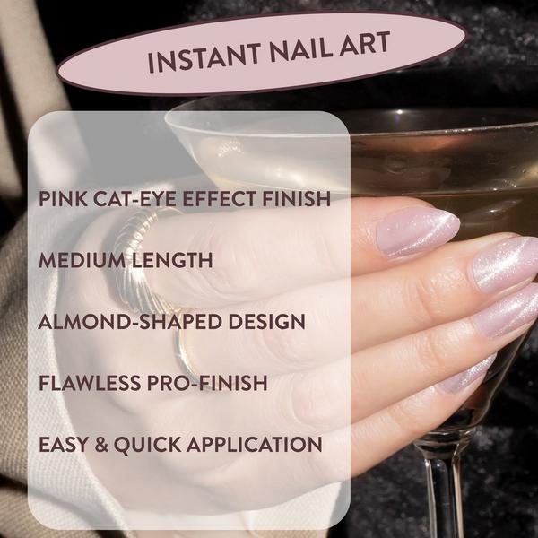 Nails Inc. NailingLife Kylie Coded Pink Cat-Eye Press-On Nails #4