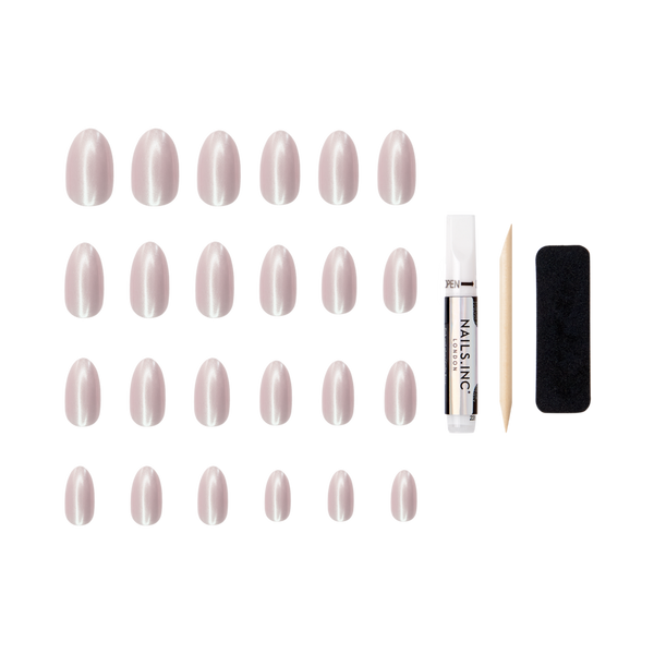 Nails Inc. NailingLife Just Like Hailey Pink Glaze Chrome Effect Press-On Nails #2