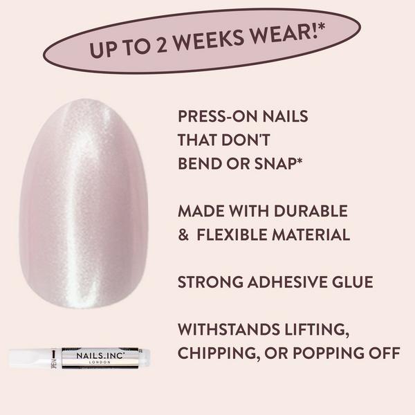 Nails Inc. NailingLife Just Like Hailey Pink Glaze Chrome Effect Press-On Nails #6