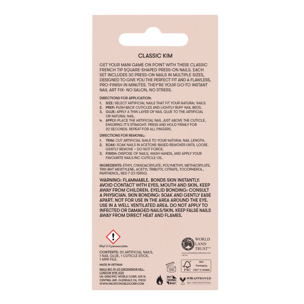 Nails Inc. NailingLife Classic Kim Classic French Tip Square-Shaped Press-On Nails #3