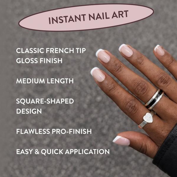 Nails Inc. NailingLife Classic Kim Classic French Tip Square-Shaped Press-On Nails #4