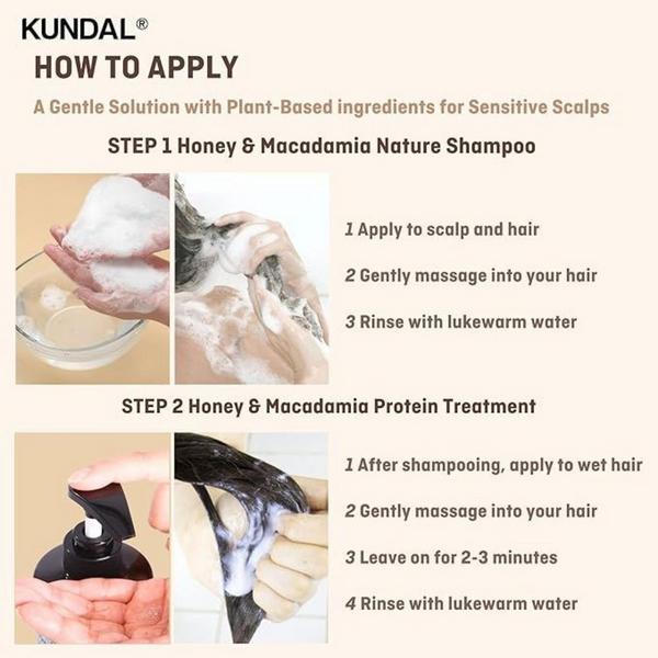 KUNDAL Honey & Macadamia Shampoo & Conditioner Set #7
