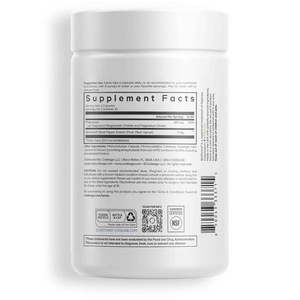 CODEAGE Liposomal Magnesium Bisglycinate with Black Pepper Extract #8