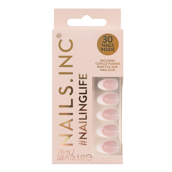 Nails Inc. NailingLife It's Giving Gracie Classic French Tip Almond-Shaped Press-On Nails #1
