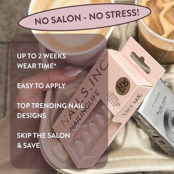 Nails Inc. NailingLife It's Giving Gracie Classic French Tip Almond-Shaped Press-On Nails #5