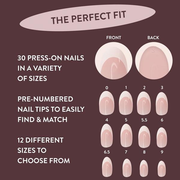 Nails Inc. NailingLife It's Giving Gracie Classic French Tip Almond-Shaped Press-On Nails #7