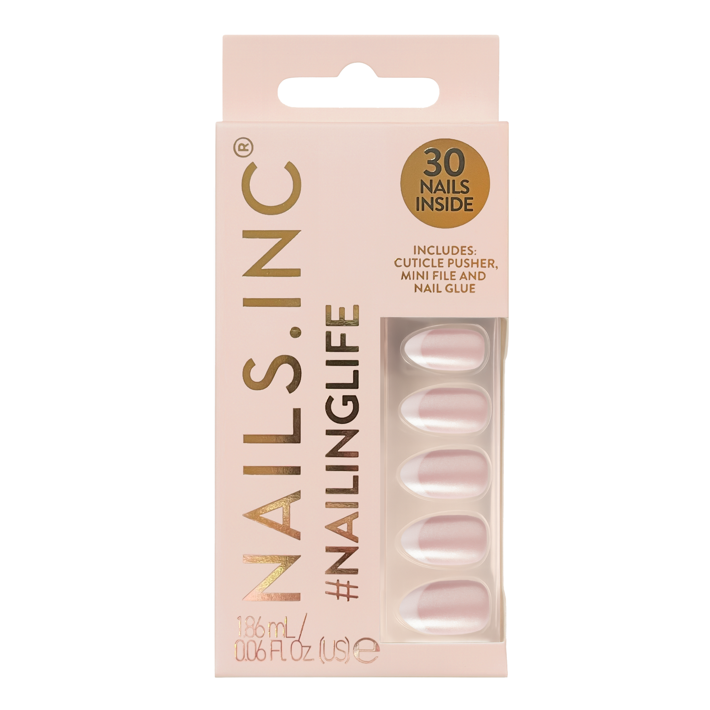 Nails Inc. NailingLife All Out Olivia Glaze French Tip Press-On Nails #1