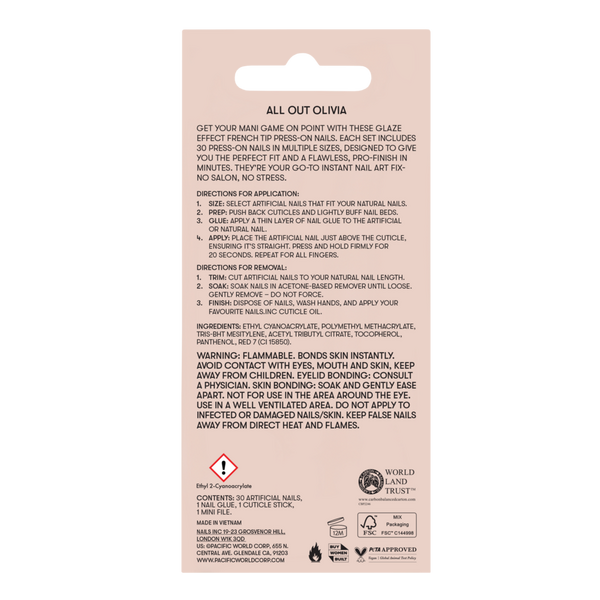 Nails Inc. NailingLife All Out Olivia Glaze French Tip Press-On Nails #8