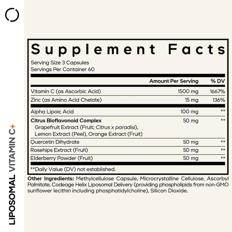 lipo-c injection ingredients CODEAGE - Liposomal Vitamin C with Zinc, Elderberry & Bioflavonoids