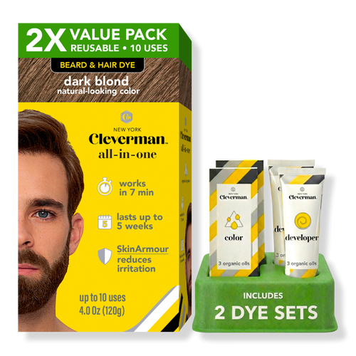 2X Pack Reusable Beard & Hair Dye Kit - Dark Blond