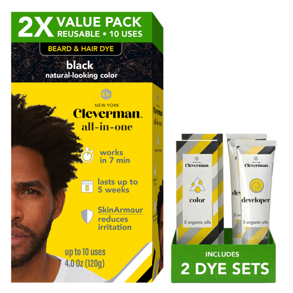 Cleverman Coarse & Coily Hair Reusable Beard & Hair Dye Kit #1