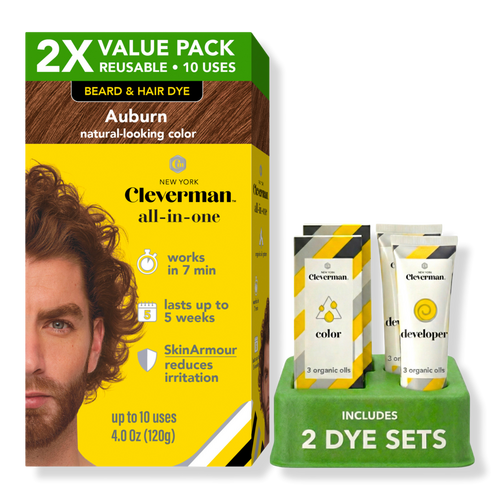 Cleverman - Auburn 2X Pack Reusable Beard & Hair Dye Kit | Ulta Beauty