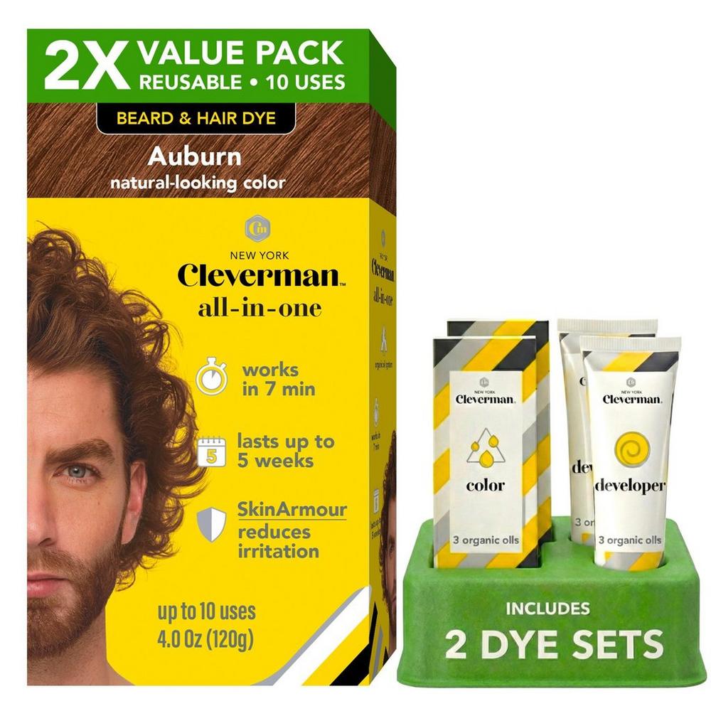 Cleverman 2X Pack Reusable Beard & Hair Dye Kit