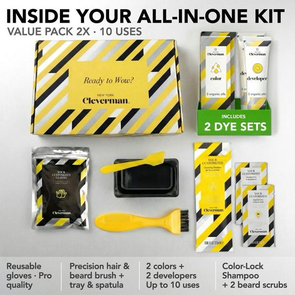 Cleverman 2X Pack Reusable Beard & Hair Dye Kit #6