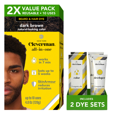 Cleverman Coarse & Coily Hair Reusable Beard & Hair Dye Kit