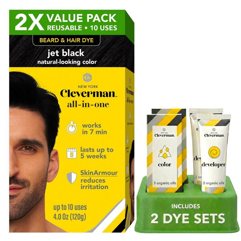 Cleverman - Jet Black 2X Pack Reusable Beard & Hair Dye Kit | Ulta