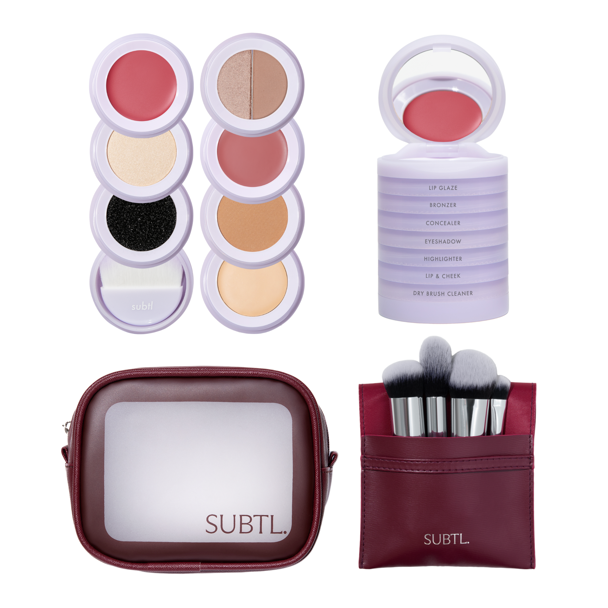 SUBTL. Beauty 7-in-1 Full Face Makeup Stack with Brush Set and Travel Bag #1