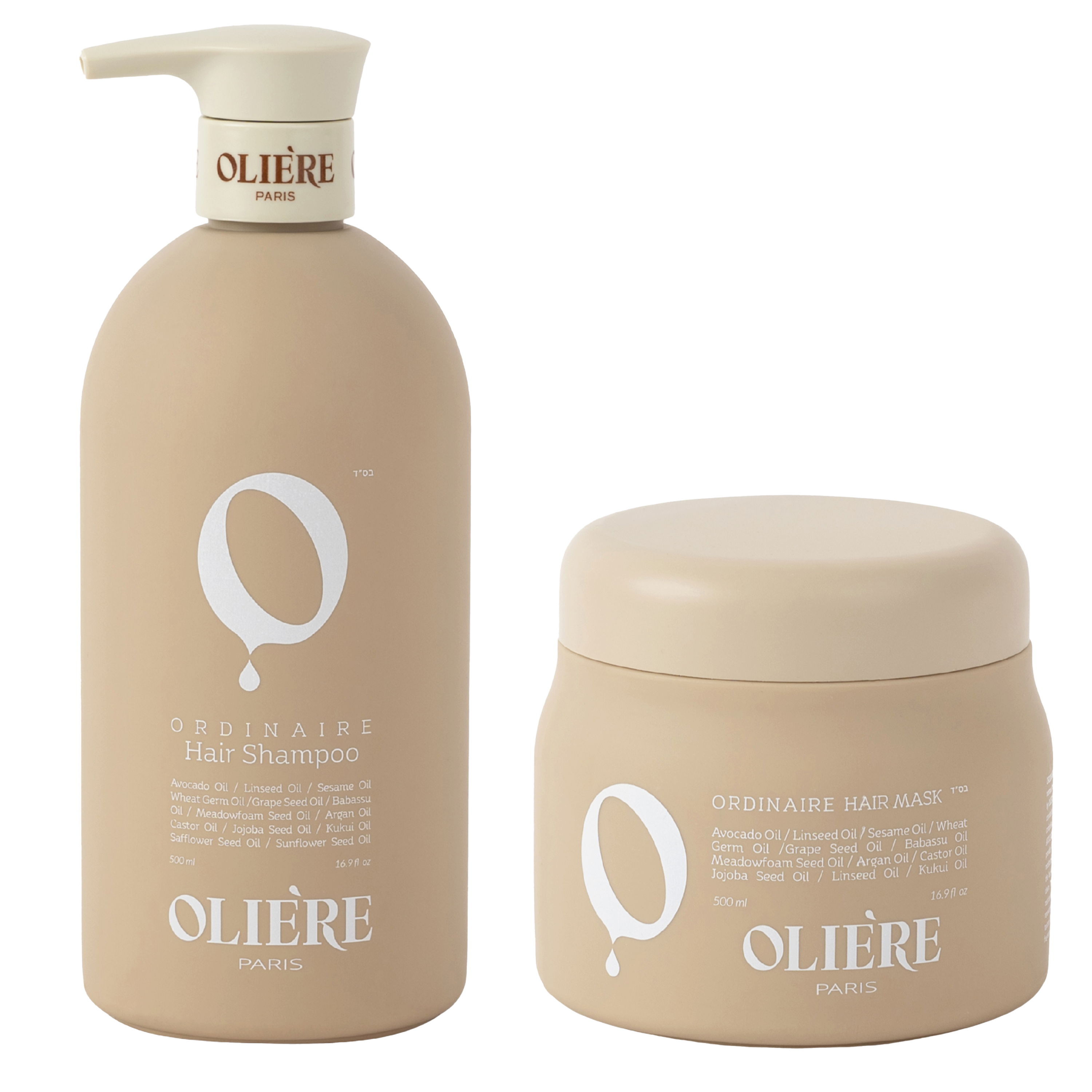 Oliere Paris Ordinaire Nourishing Hydrating Shampoo & Repair Mask Duo #1