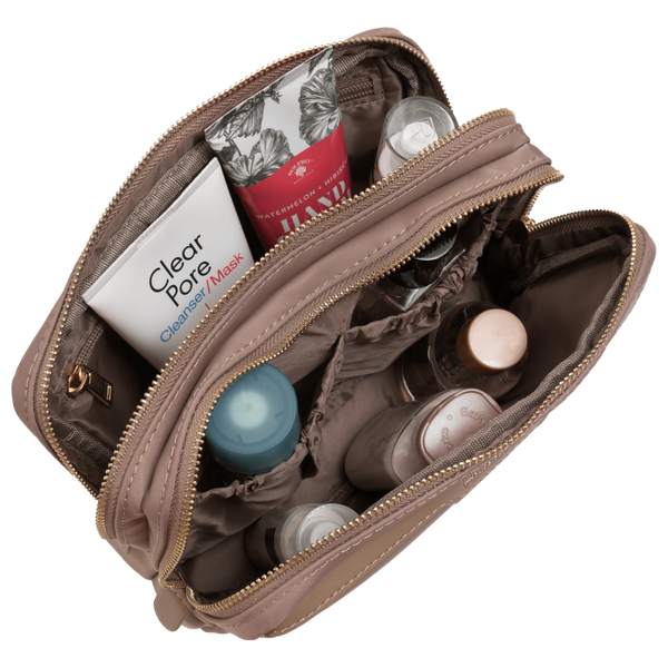 House of Harlow 1960 The Twill Nylon Double Compartment Cosmetic Bag #2