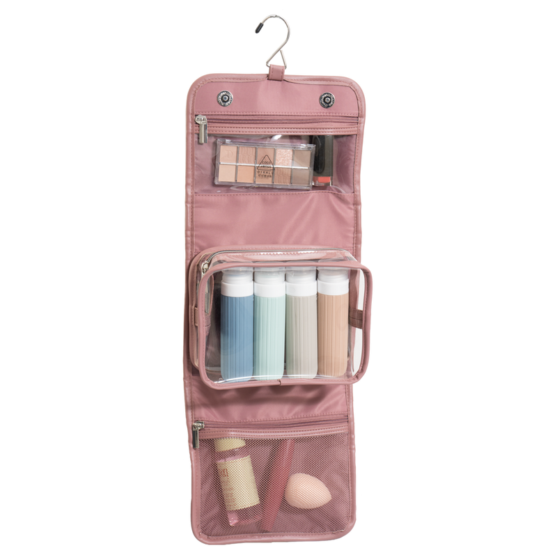 hanging travel makeup bag Toiletry for Women, Extra Large Bag, Holds Full-Size Shampoo, with Jewelry Organizer Compartment, Waterproof Cosmetic Bag, Toiletries Kit Set with Trolley Belt, Baby Pink : Beauty & Degree Rotating Hook House of Harlow 1960 The