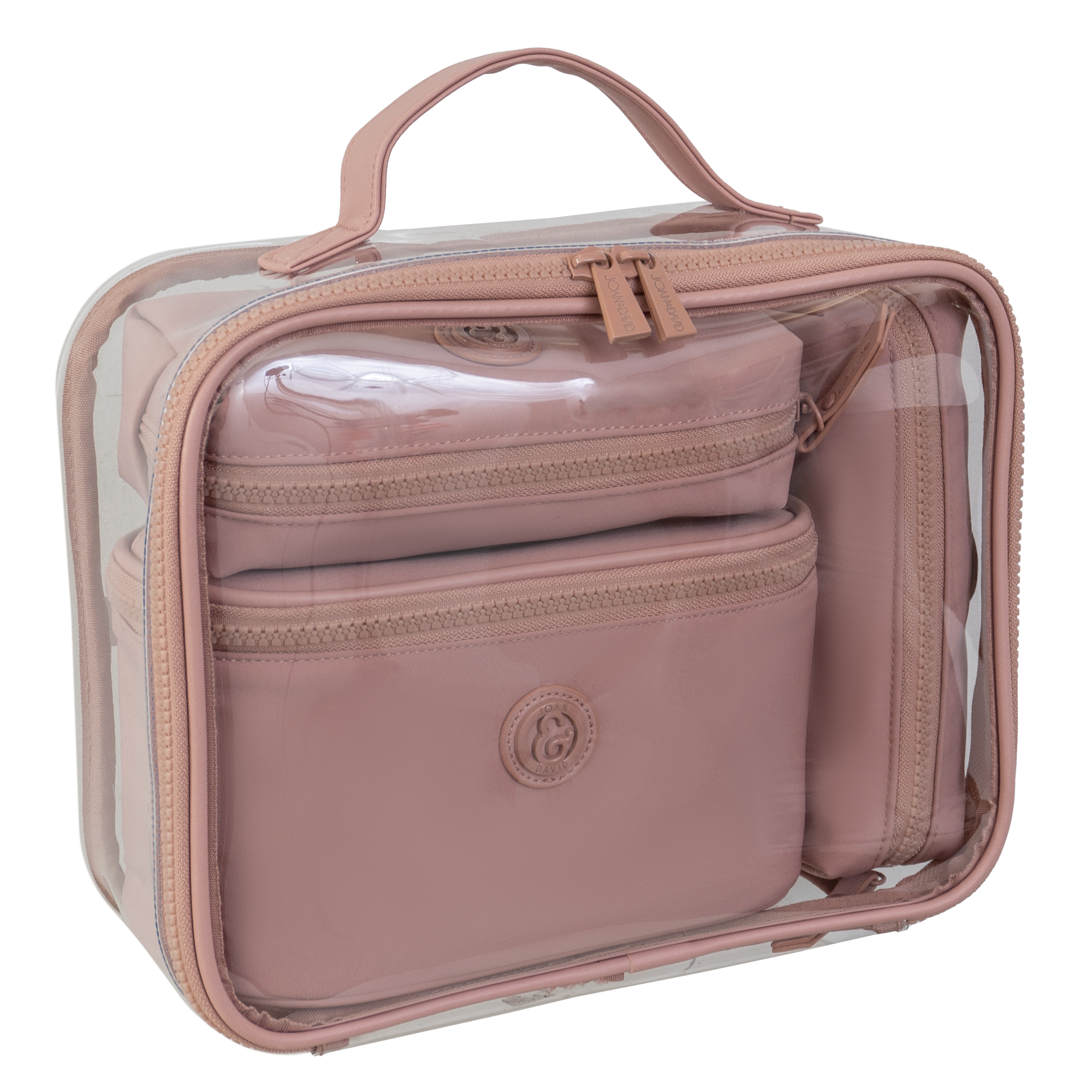 Joan & David The Tonal Sport Nylon 4-Piece Clear Cosmetic Bag Set #1